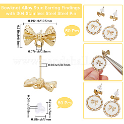 Серьги-гвоздики из сплава с бантом&nbsp;FIND-BBC0004-63B