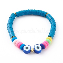 Браслеты хейши из полимерной глины ручной работы стрейч из бисера&nbsp;BJEW-JB06139