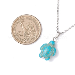 Подвеска в виде морской черепахи из окрашенной синтетической бирюзы&nbsp;NJEW-JN05396