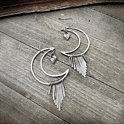 Серьги-подвески из лунного сплава со стразами&nbsp;FS-WGEABDC-02