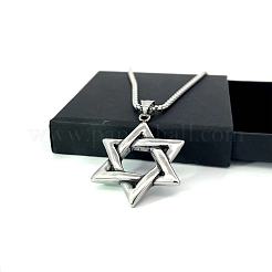 Винтажные ожерелья из нержавеющей стали со звездой Давида для мужчин&nbsp;UH7361