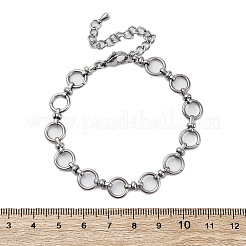 Браслеты из нержавеющей стали 304 с цепочкой из колец для мужчин и женщин&nbsp;BJEW-G725-10P