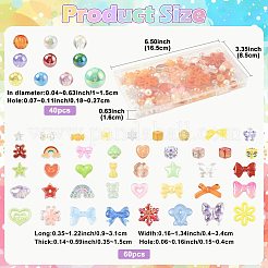 100 шт. 19 вида прозрачных и непрозрачных акриловых бусин&nbsp;MACR-FS0002-36