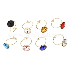 Кольца-манжеты из нержавеющей стали 304 со стеклянными вставками для женщин&nbsp;RJEW-K309-41C