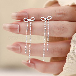 Серьги-гвоздики с кисточками из стерлингового серебра с бантом 925 шт.&nbsp;FS-WGF533A-01