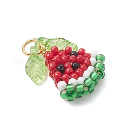 Подвески-арбузы из стеклянных бусин с треугольным плетением&nbsp;PALLOY-MZ01017