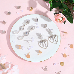 20 шт. 2-х цветные латунные серьги-гвоздики&nbsp;KK-BBC0023-11