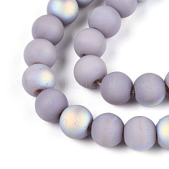 Нити из матовых непрозрачных стеклянных бусин&nbsp;LS-GLAA-T032-P8mm-MBB07