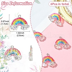 6шт подвески из прозрачной смолы&nbsp;RESI-YW0003-52