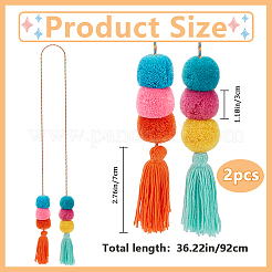 Полиэстер кисточкой кулон украшение&nbsp;HJEW-WH20003-04A-05