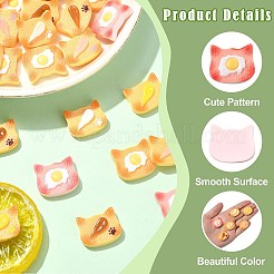 60 шт. 6-цветные кабошоны из непрозрачной смолы в форме кошки&nbsp;CRES-CJ0001-77