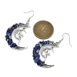 Серьги с подвесками из натуральных смешанных драгоценных камней&nbsp;EJEW-JE06174