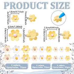 Кабошоны цветка из непрозрачной смолы&nbsp;CRES-NB0001-45