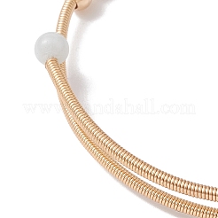 Круглый браслет-манжета с натуральным смешанным камнем и бисером&nbsp;BJEW-JB10113