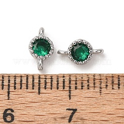Подвески-соединители из латуни с зелеными кубическими цирконами&nbsp;ZIRC-L105-11P