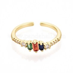 Манжеты из латуни с микро паве кубический цирконий для женщин&nbsp;KK-T071-76G