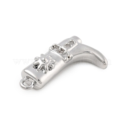 Латунные микропаве прозрачные подвески с фианитом&nbsp;KK-D283-34P-01