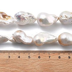 Нити натуральных бусин с ядровым жемчугом&nbsp;PEAR-B004-15K-02A