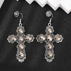 Серьги-подвески из сплава стекла для женщин&nbsp;LS-EJEW-U053-03AS-01