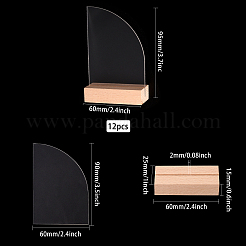 Набор прозрачных акриловых карточек и держателей для карточек из дерева ODIS-WH0038-62