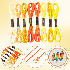 8 моток 8 цвета 6-слойная полиэфирная мулине для вышивания&nbsp;OCOR-CY0002-09G