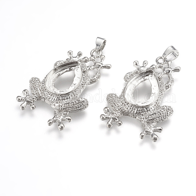 Сплав подвеска кабошон с открытой спиной настройки&nbsp;PALLOY-K099-09P-1