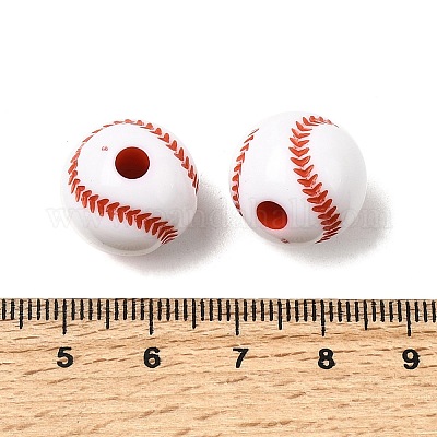 Спортивные непрозрачные акриловые бусины&nbsp;OACR-A044-03B-1