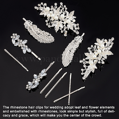 14 шт. 4 стиля свадебных шпилек для волос из сплава со стразами&nbsp;DIY-GA0003-90-1