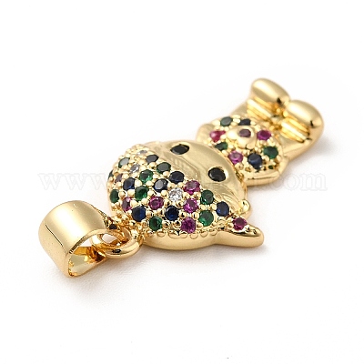 Латунные микро проложить кубического циркония подвески KK-H433-09B-G-1