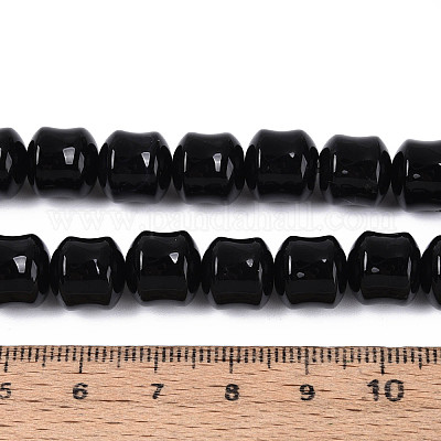 Натуральные бусины из черного оникса (окрашенные и нагретые)&nbsp;G-N353-06A-08-1