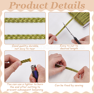 Отделка из металлизированного полиэстерового плетеного кружева&nbsp;OCOR-WH0108-20B-1