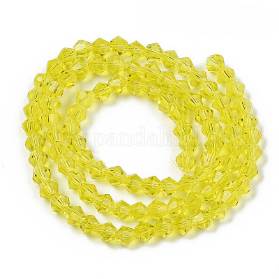 Граненые двухконусные стеклянные бусины&nbsp;EGLA-P017-3mm-05-1