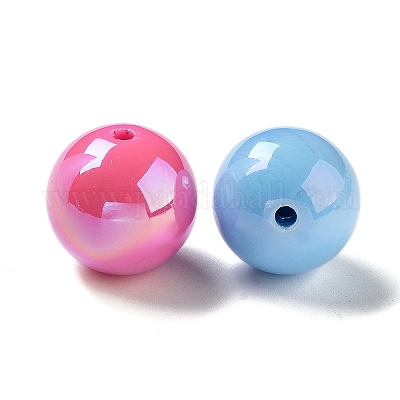 Переливающиеся акриловые бусины с УФ-покрытием&nbsp;MACR-D032-05-1