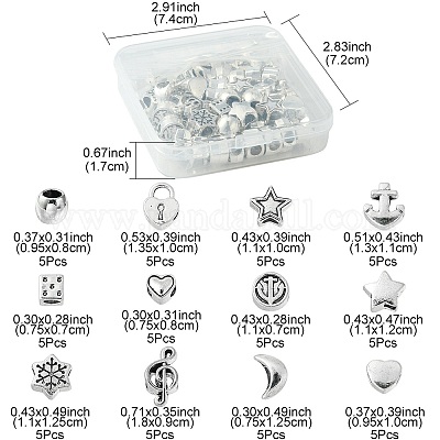 60шт 12 стиля европейские бусины из сплава в тибетском стиле TIBEB-FS0001-05-1