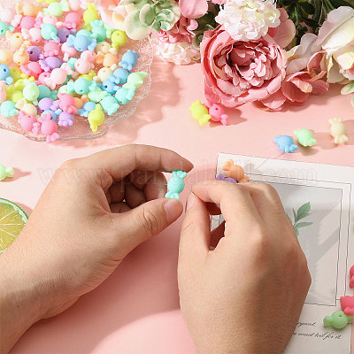 200шт прорезиненные акриловые бусины&nbsp;SACR-FH0001-15-1