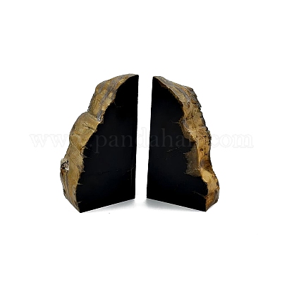 Декоративные подставки для книг из натурального окаменелого дерева&nbsp;AJEW-H157-04-1