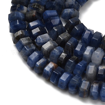 Природный содалит бисер нитей&nbsp;G-G317-A17-3x6mm-1