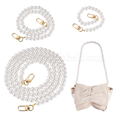 3 шт. 3 размера пластиковые цепочки с имитацией жемчуга для сумок-удлинителей&nbsp;HJEW-TAC0070-1