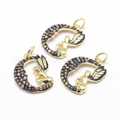 Латунные микро проложить класса AAA кубического циркония подвески ZIRC-P072-07G-NR-1