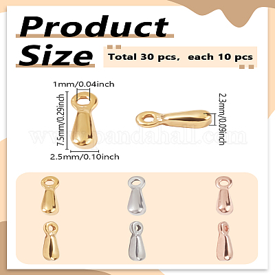 30 шт. 3-цветное ионное покрытие (IP) из нержавеющей стали 304&nbsp;STAS-LP0003-44-1