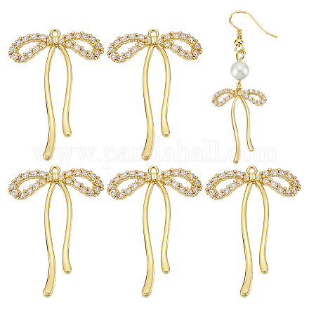 6шт латунные подвески со стразами KK-BC0014-26G-1