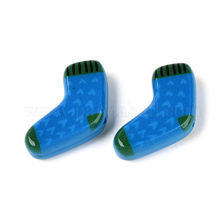 Печатные непрозрачные бусины из смолы&nbsp;RESI-N043-26C-1