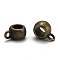 Tibetan Style Hangers, Bail Beads, Cadmium Free & Lead Free, Barrel, Antique Bronze, about 11.5mm long, 8mm wide, 5.5mm thick, 4.8mm inner diameter, hole: 2mm