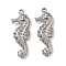 304 Stainless Steel Pendants, Sea Horse, 27x10x3.5mm, Hole: 1mm