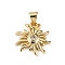 Brass Micro Pave Clear Cubic Zirconia Pendants, Flower, Real 18K Gold Plated, 17x16x2.5mm, Hole: 3.5x4.5mm