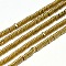 Electroplate Non-magnetic Synthetic Hematite Beads Strands, Triangle, Golden Plated, 3x3x1mm, Hole: 1mm, about 350pcs/strand, 15.7 inch