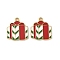 304 Stainless Steel Enamel Pendants, Christmas Theme Charms, Ion Plating(IP), Real 18K Gold Plated, Box, 22x20x2mm, Hole: 1.6mm