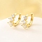 Brass Micro Pave Clear Cubic Zirconia Hoop Earrings, Lead Free & Cadmium Free, Long-Lasting Plated, Rack Plating, Real 18K Gold Plated, 15.5x16x7mm