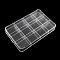 12 Compartments Rectangle Plastic Bead Storage Containers, Clear, 15x23.4x3.4cm