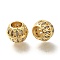 Rack Plating Brass with Cubic Zirconia European Beads, Long-Lasting Plated, Lead Free & Cadmium Free, Large Hole Beads, Real 18K Gold Plated, 9.5x8mm, Hole: 4.5mm